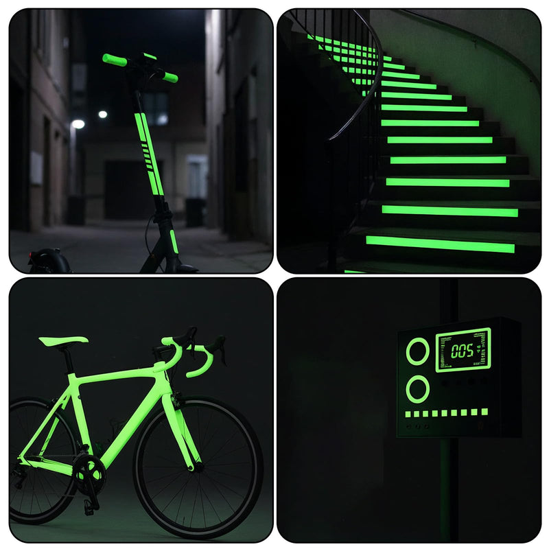 Glow in The Dark Tape High Visibility Glow Tape Fluorescent Luminous Reflective Tapes for Stage Stair Dark Areas Safety Marking, 33 Feet x 0.6 Inch