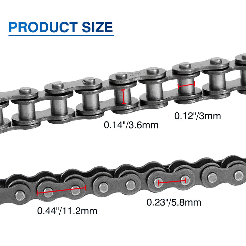 [Australia - AusPower] - Belleone #25 Roller Chain - 10 Feet #25 Chain with 10 Connecting Links & Chain Breaker for Go Karts, Mini Bikes, Scooters, Dirt Bikes, Razor Motorcycles, Pocket Bike and Bycicles - 480 Links 480Link 