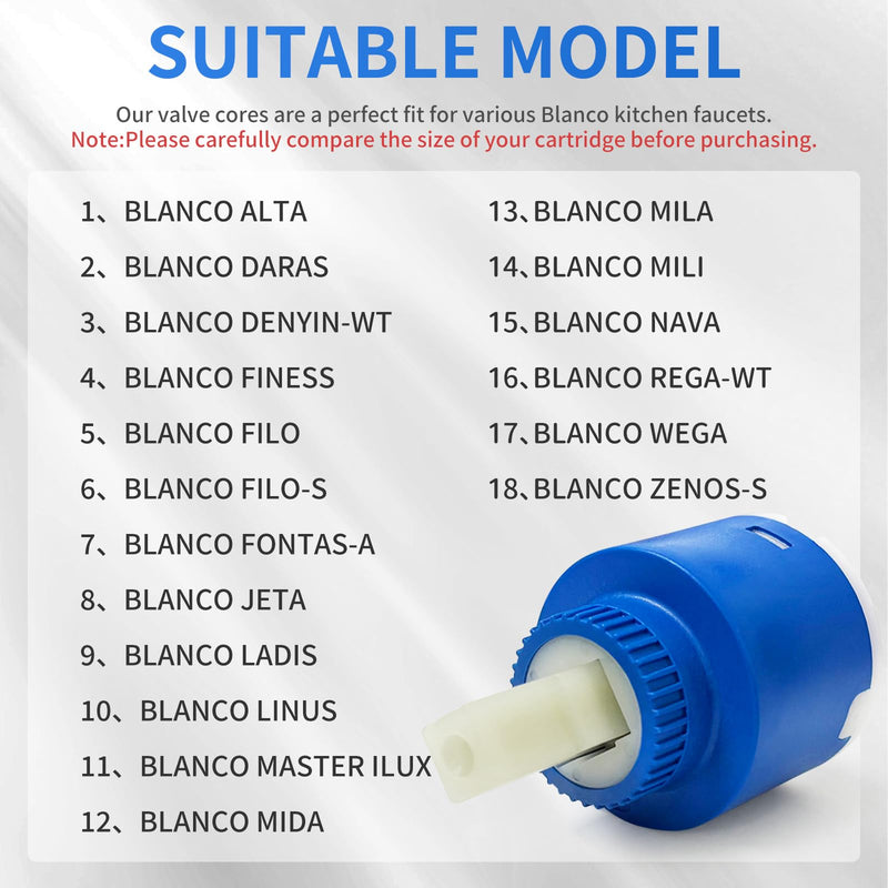 [Australia - AusPower] - Tap Cartridge for Blanco Cartridge - Diameter 35 mm Cartridge Tap for Blanco Sink Accessories, Ceramic Cartridge for Blanco Linus, Replacement Cartridge for Blanco 121894 for Mixer Tap, Shower Fitting 