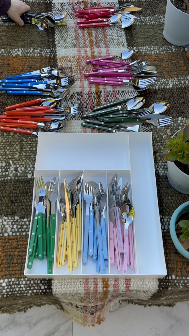 ANNOVA Silverware Set Stainless Steel Colorful Tableware Kitchen Flatware Set Utensils, Includes Dinner Knives, Forks, Spoons, Salad Forks & Dessert Spoons (Mix/Checkered, 20 Pieces) Mix 02