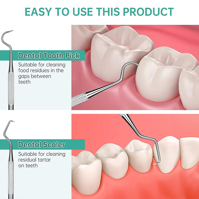 [Australia - AusPower] - Dental Scraper Tool, Dentist Pick, Medical Stainless Steel Tartar Scraper for Tooth Stains Remover, Home & Professional Use 
