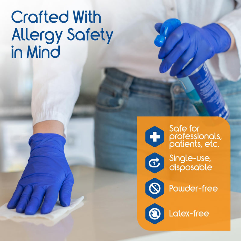 [Australia - AusPower] - Inspire Nitrile Gloves Medical Examination | 4.5 Grade The Original Quality Stretch Cobalt Blue | Disposable Latex Free Doctors,EMT, Food Service, Cleaning, Janitorial, Household, Hospitals and More Large Blue - Box of 100 