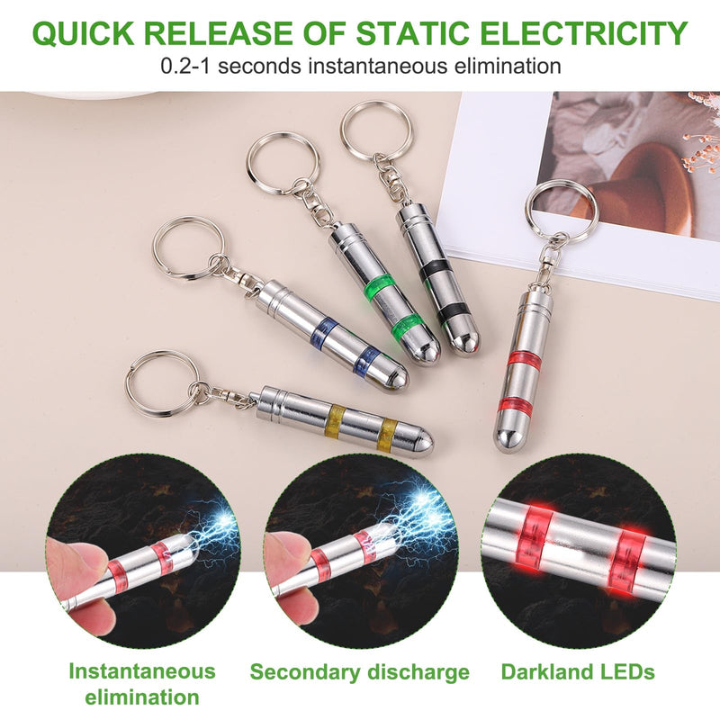 QUARKZMAN Anti-Static Car Keyring, Red, Anti-Static ESD Discharge Magnetic, Fast Static Discharge, Paint-Friendly, Portable for Car Electronics, Blue