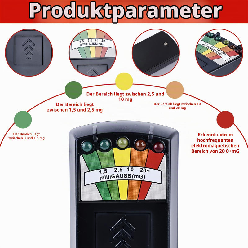 K2 EMF Meter Magnetic Field, Radiation Detector Portable, Handheld EMF Meter, Electromagnetic Paranormal Devices Tester, K2 EMF Meter, Paranormal Equipment Tester, 50 Hz - 20,000 Hz, Black