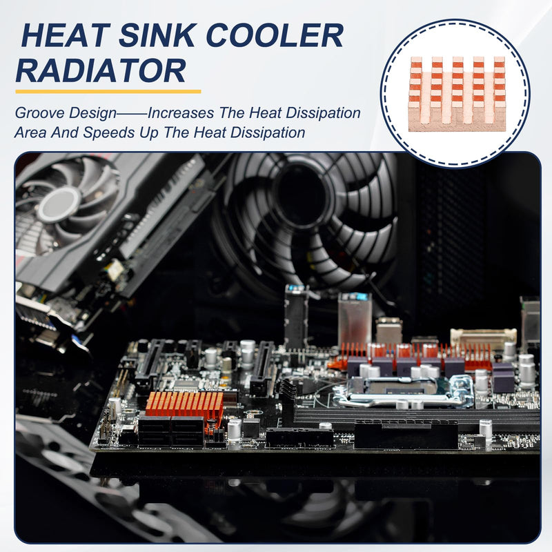 PATIKIL Copper Heatsink 12x12x3mm 8pcs Heatsink for Raspberry Pi Chip CPU Power Transistor FET IC Power Amplifier | Heatsink Cooler Radiator Compatible with Raspberry Pi for Chip CPU Power Transistor FET IC Power Amplifier