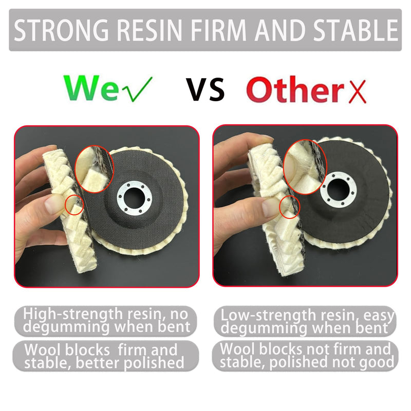 [Australia - AusPower] - Wool Felt Flap Polishing Disc, Wool Felt Flap Discs Polishing Wheel, 4.5 Inch Wool Polishing Wheel for Angle Grinder, Metal, Marble, Stone, Furniture, Car Wax (2) 2 