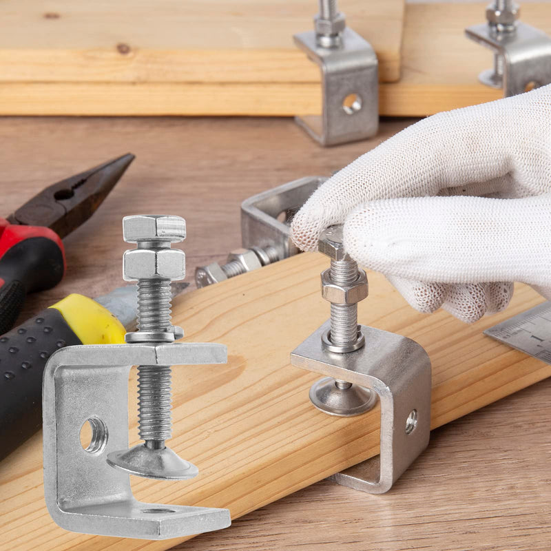 [Australia - AusPower] - 6 Pack 304 Stainless Steel Small C Clamps 1 Inch Mini C-Clamps Heavy Duty for Woodworking and Welding Mounting (30mm) 1 3/16 inch─6pcs 