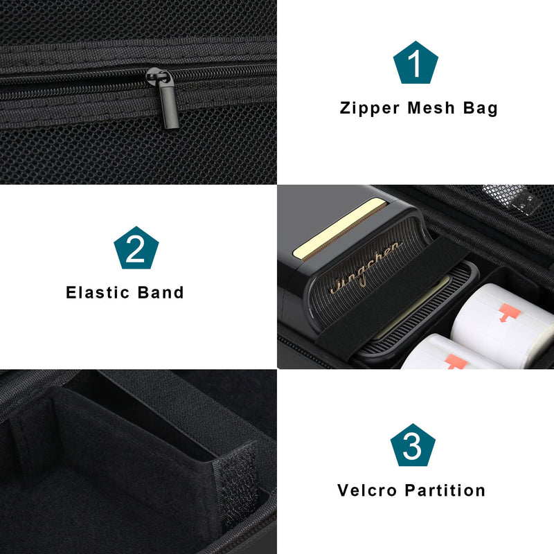[Australia - AusPower] - Canboc Carrying Case for NIIMBOT B21 B1 Inkless Label Maker, Portable Mini Bluetooth Thermal Label Printer Storage Bag fit Label Paper, Cable, Black (Case Only) 