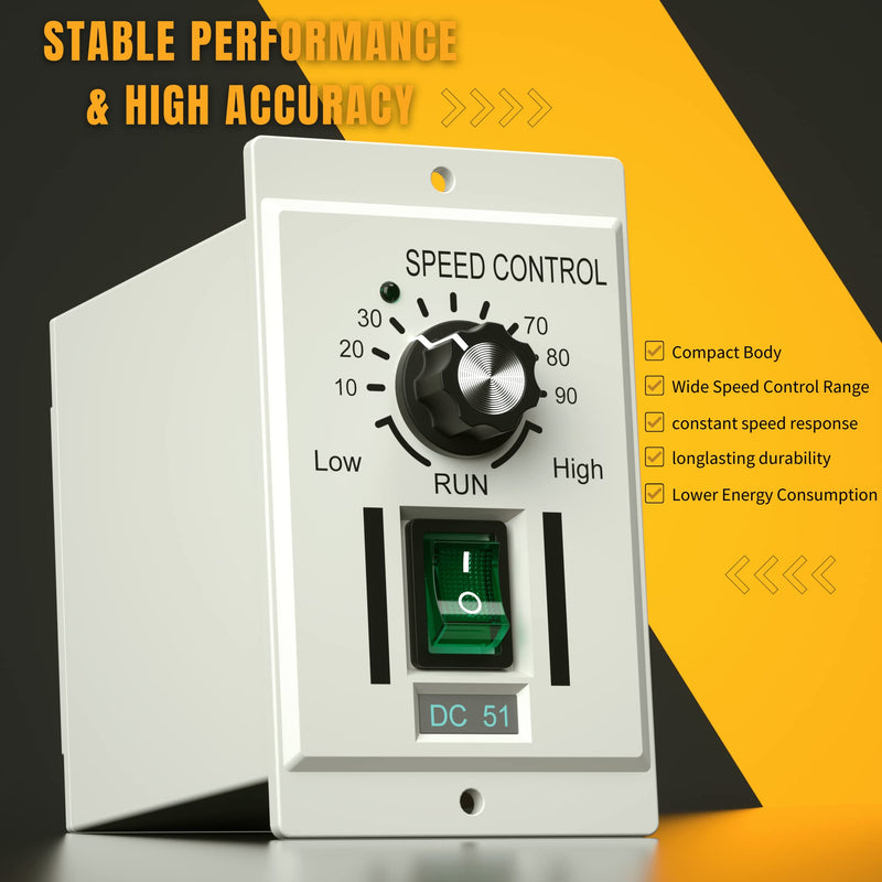 [Australia - AusPower] - DC Motor Speed Controller AC 110V Input 0-90V Output Knob Adjustable Electric Regulator for Permanent Magnet Motor 400W DC-51 