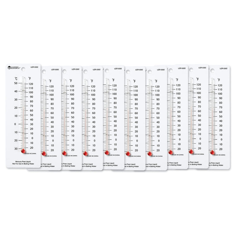 [Australia - AusPower] - Learning Resources Student Thermometers, Classroom Supplies, Homeschool, Set of 10, Ages 8+ 