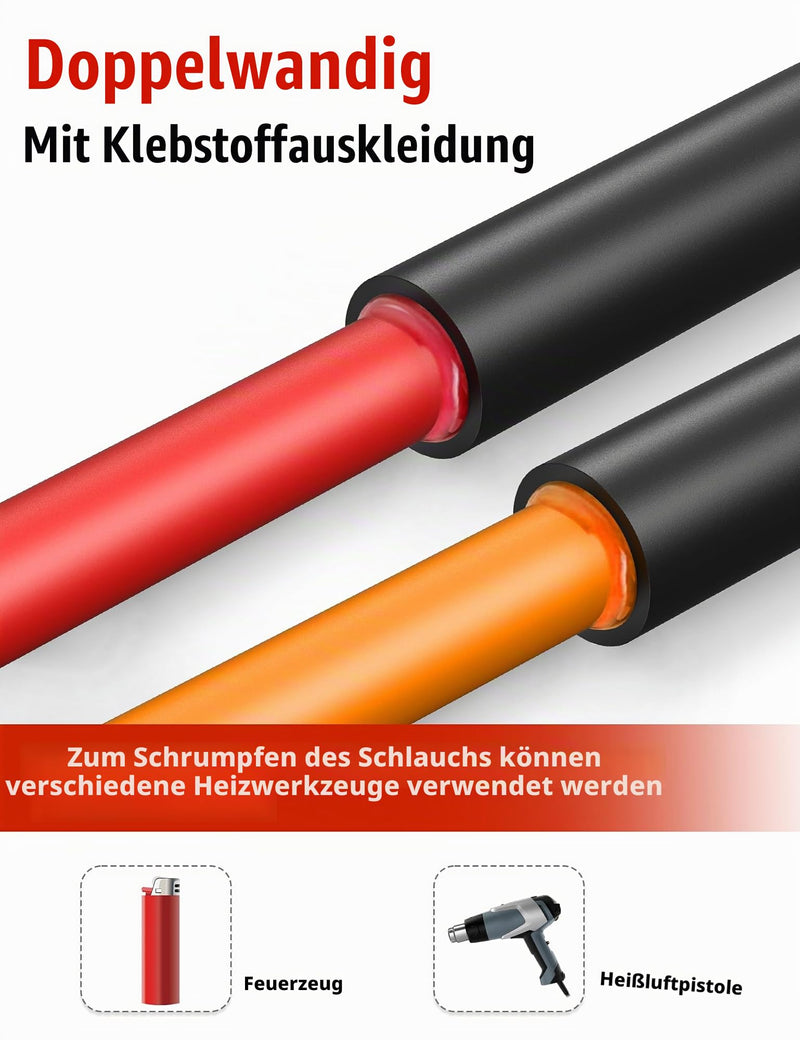 3:1 Heat Shrink Tubing 2 m Diameter 7.9/15.4/19.1/30/40 mm | Heat Shrink Tubing Waterproof Heat Shrink Tube with Adhesive Black (Diameter 30 mm 2 m)