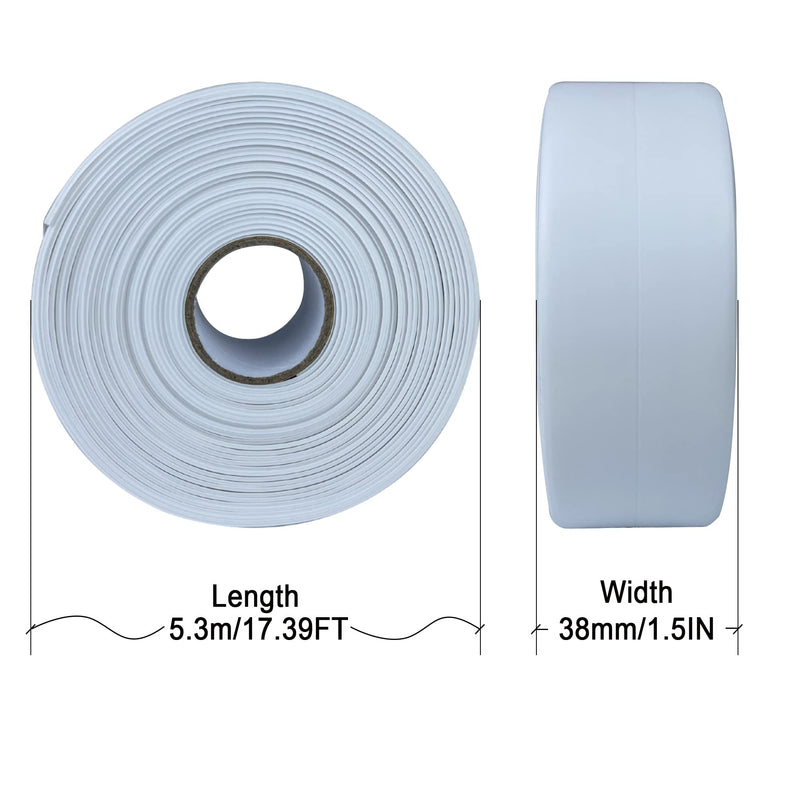 [Australia - AusPower] - Caulk Strip Caulk Tape, 17.39FT x 1.5IN Self Adhesive Caulking Sealant Tape for Kitchen, Countertop, Bathroom, Sink, Bathtub, Toilet and Floor Wall Edge Protector White-1.5IN-17.39FT-QP-A 