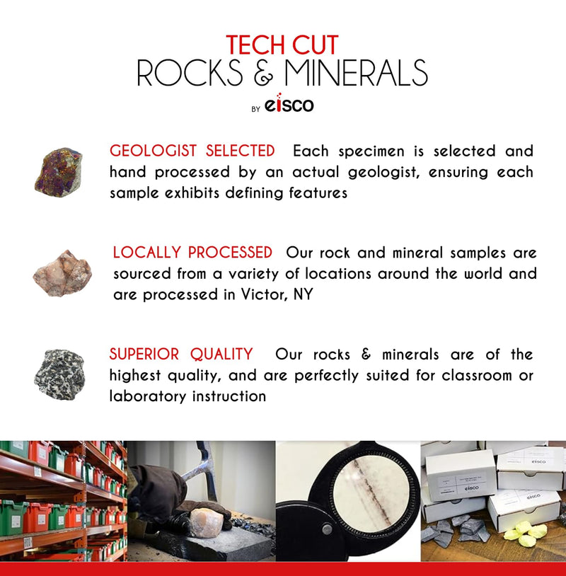 [Australia - AusPower] - EISCO Moh's Hardness Kit, 12 Pieces - includes 9 Rock & Mineral Specimens, 1" Each - Geology Activity for Exploring & Identifying Minerals Using Moh's Hardness Scale - Tech Cut Rocks 