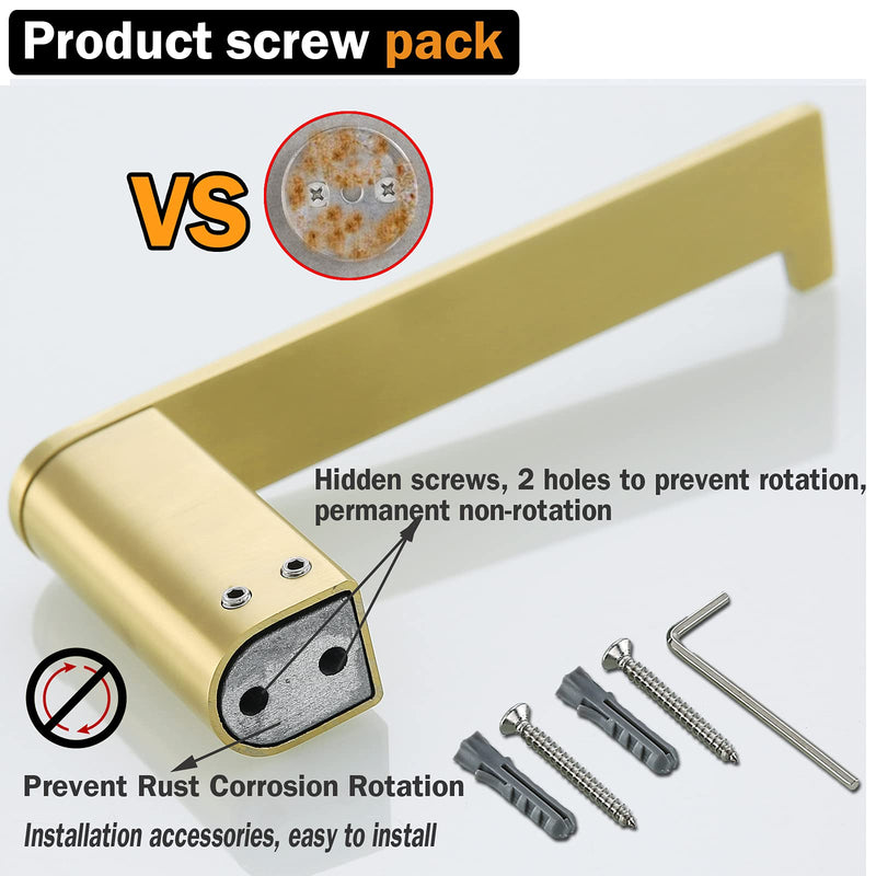 RANDOM Brushed Gold Toilet Paper Holder,Bathroom Hardware Accessories SUS 304 Stainless Steel Modern Tissue Paper Roll Holder Nordic Minimalism Contemporary Hotel Style Wall Mount. Round