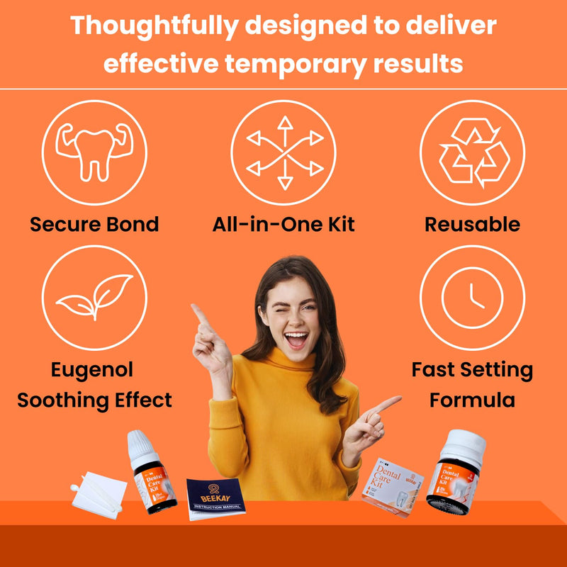 [Australia - AusPower] - Zinc Oxide Powder Eugenol Liquid Dental Care Kit Glue for Crowns & Bridges Filling 
