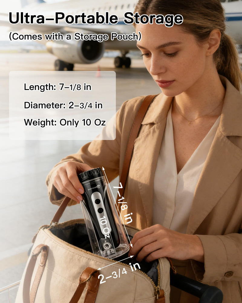Portable Bidet for Travel, 800mAh Electric Handheld Bidet with 380ml Bottle Black