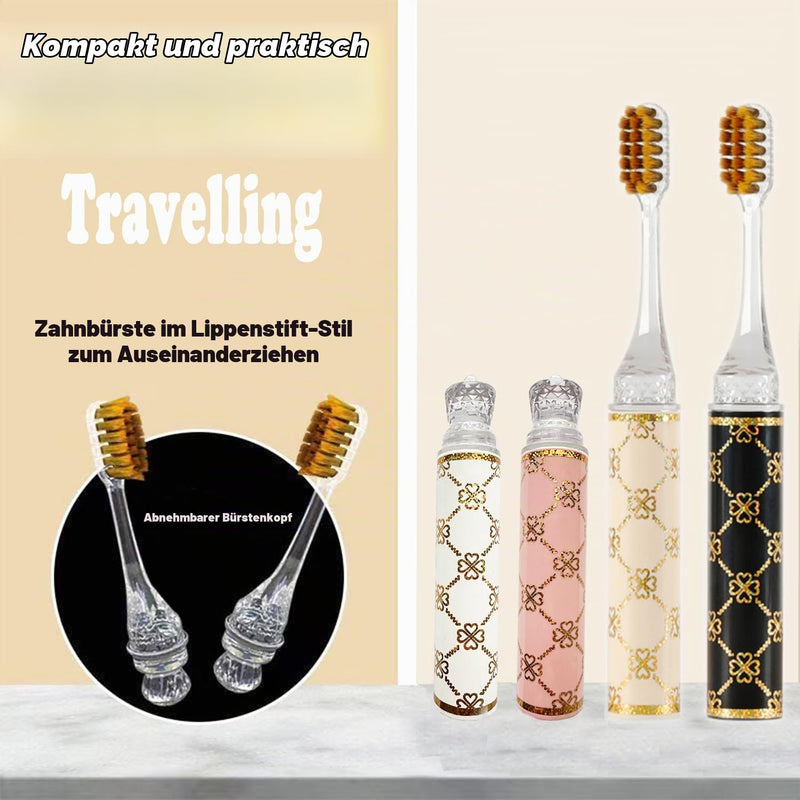 Travel toothbrush, pack of 4, travel toothbrush, foldable with case, ideal for travel toothbrush, camping and business trips