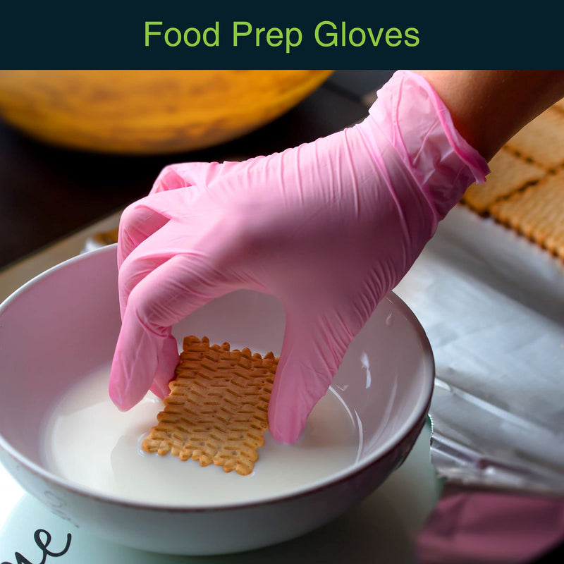 [Australia - AusPower] - FifthPulse Pink Vinyl Disposable Gloves - Powder and Latex Free Medical Exam Gloves Medium (Pack of 50) 