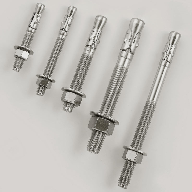 [Australia - AusPower] - 5Pcs 1/2x5-1/2" Inch Standard Fasteners for Heavy-Duty 304 Stainless Steel Wedge Anchors for Cement and Concrete 1/2x5-1/2" 5 
