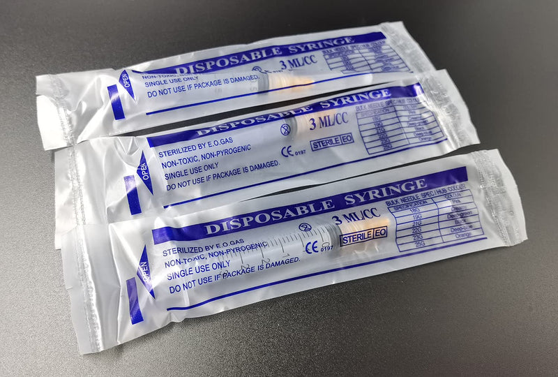 [Australia - AusPower] - 3ml/cc Luer Lock with 25Ga 1inch Lab Tool Individual Wrapped Pack of 25 
