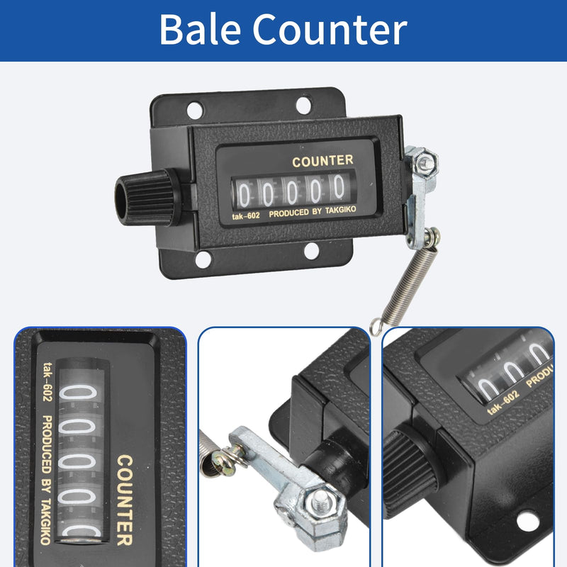 [Australia - AusPower] - Bale Counter,5 Digit Mechanical Counter,Rotary Knob Resettable Counter Black with Spring for Machine for Industry for Printing 