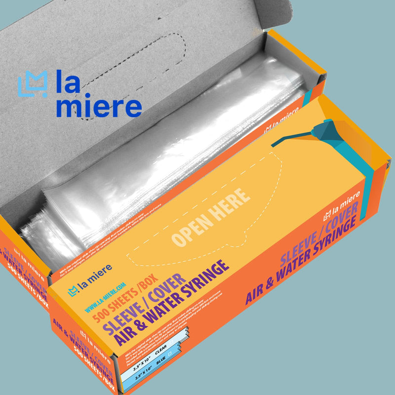 [Australia - AusPower] - Clear 500 per Box 2.5 inch X 10 inch Air and Water Syringe Sleeve, Precut Opening Syringe Sleeve,3 -Way Syringes (Clear, 500/Box) Clear 1Box 