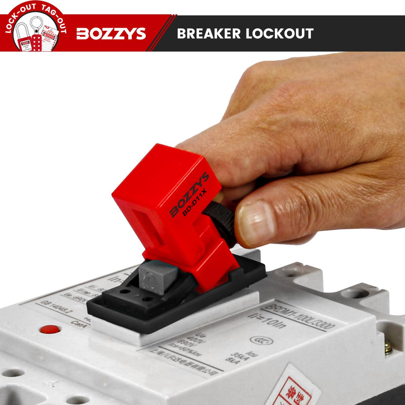 [Australia - AusPower] - Electrical Circuit Breaker Lockout Device with Insulated Loto pad Locks(Nylon Shackle) for 120/277 Volt Single Pole Clamp-on Breaker Lock Out Tag Out,OSHA Compliant BD-D11X-KIT with locks 