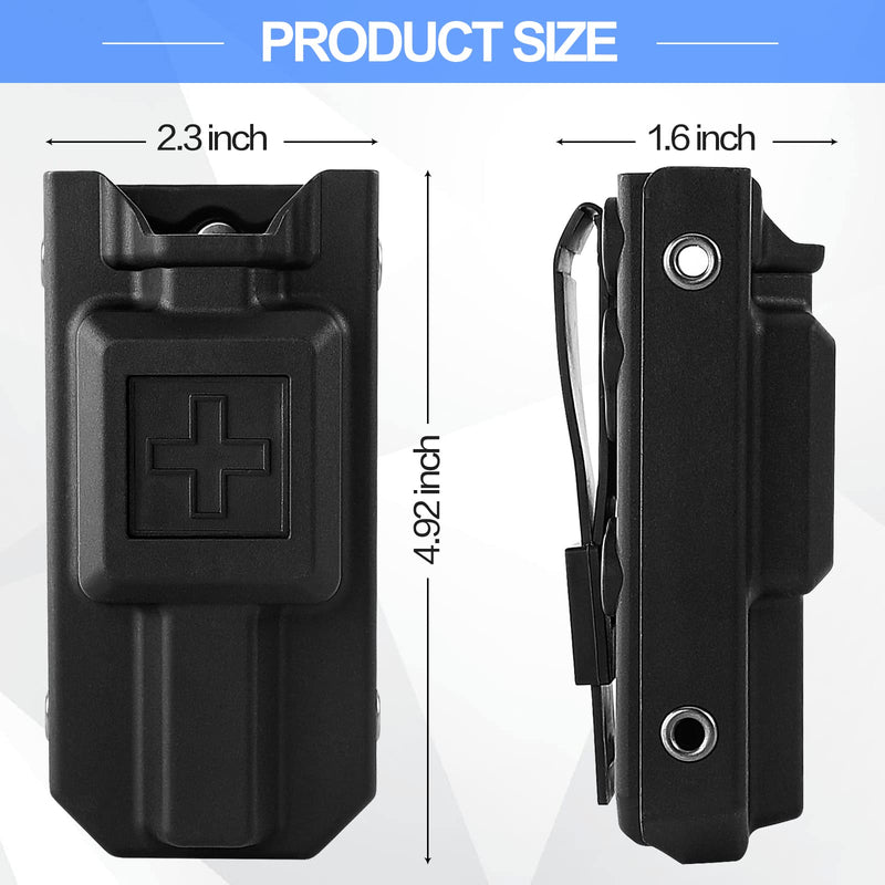 [Australia - AusPower] - Tourniquet Holder, Tourniquet Case Pouch for CAT Tourniquets Gen 7 or Older, Rigid Tourniquet Case Holster for Duty Belt Fits Molle Equipment, Police Gear (Tourniquet Not Included) (Black-1） Black plastics 
