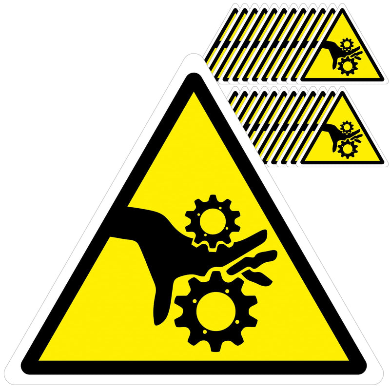 25 PCS Triangular Pinch Point Safety Stickers - 3" Vinyl Pinch Points Label Decals for Machinery Industrial Workplace, Yellow and Black