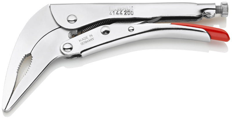 Knipex Tools 41 44 200 8" Angled Long Nose Locking Grip Pliers,