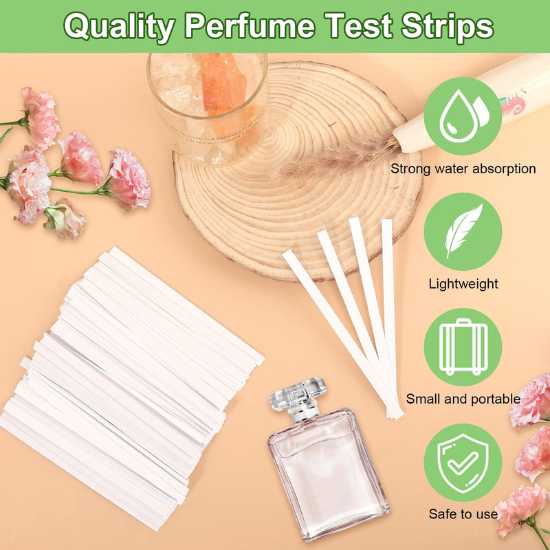 [Australia - AusPower] - Pack of 500 Perfume Test Strips, Fragrance Tester Paper Disposable Perfume Test Strips Aromatherapy Fragrance Tester Paper, Test Essential Oils Perfume for Perfume Fragrances Essential Oils 