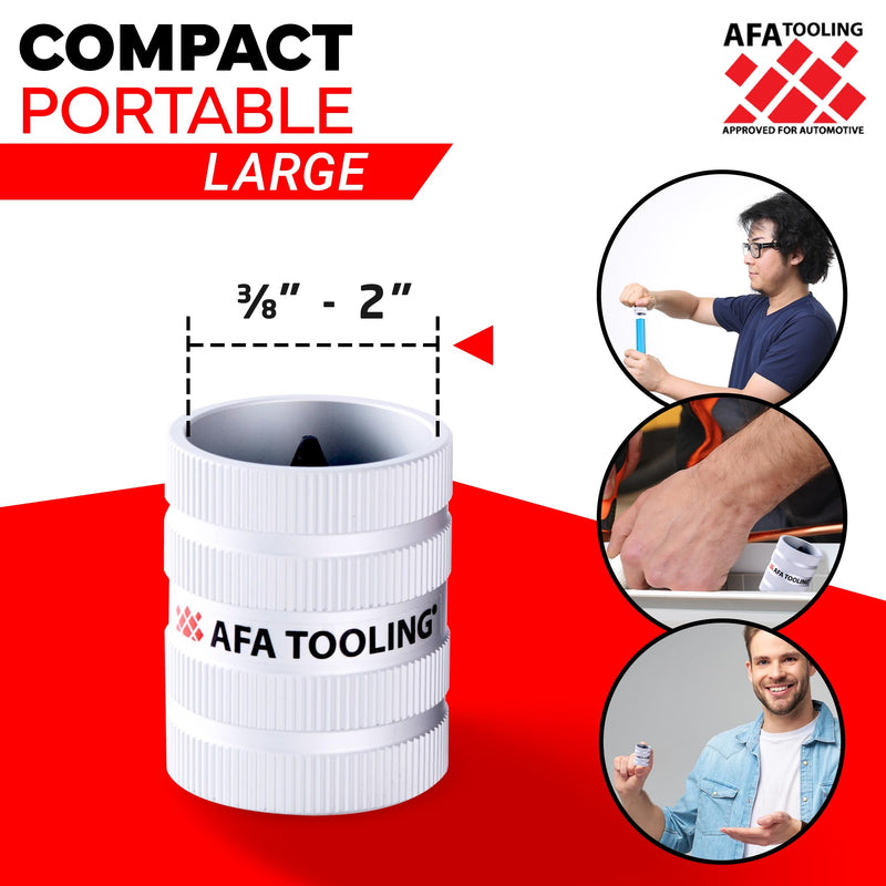 [Australia - AusPower] - AFA Tooling - Inner/Outer Pipe Reamer for 3/8" to 2" Pipes, Deburring Tool with Inner & Outer Cones for Smoothing & Reaming Copper, Stainless Steel, PVC, Metal & Aluminium - Plumbing Tool 