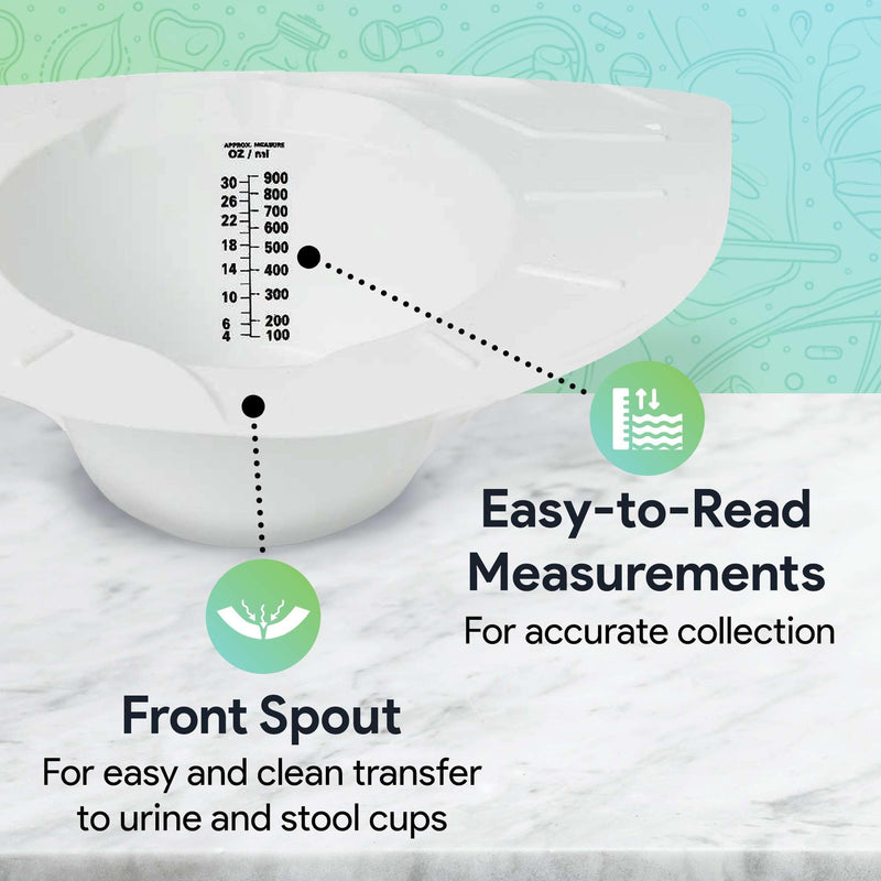 [Australia - AusPower] - Urine Collection Hat for Toilet - 5 Pack of Reinforced Ribbing Specimen Pans with Wide Brim Wings - Urine and Stool Collector 