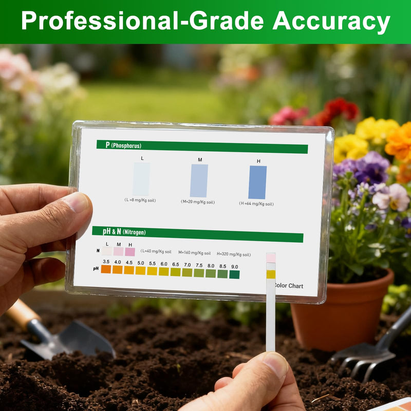 [Australia - AusPower] - 2026 NEW Soil Test Kit 4-in-1 for Lawns & Gardens – 40 Tests (pH, Nitrogen, Phosphorus, Potassium) – Easy Soil Testing Kit for Vegetable Garden, Lawn & Plants 40 Test Kit 