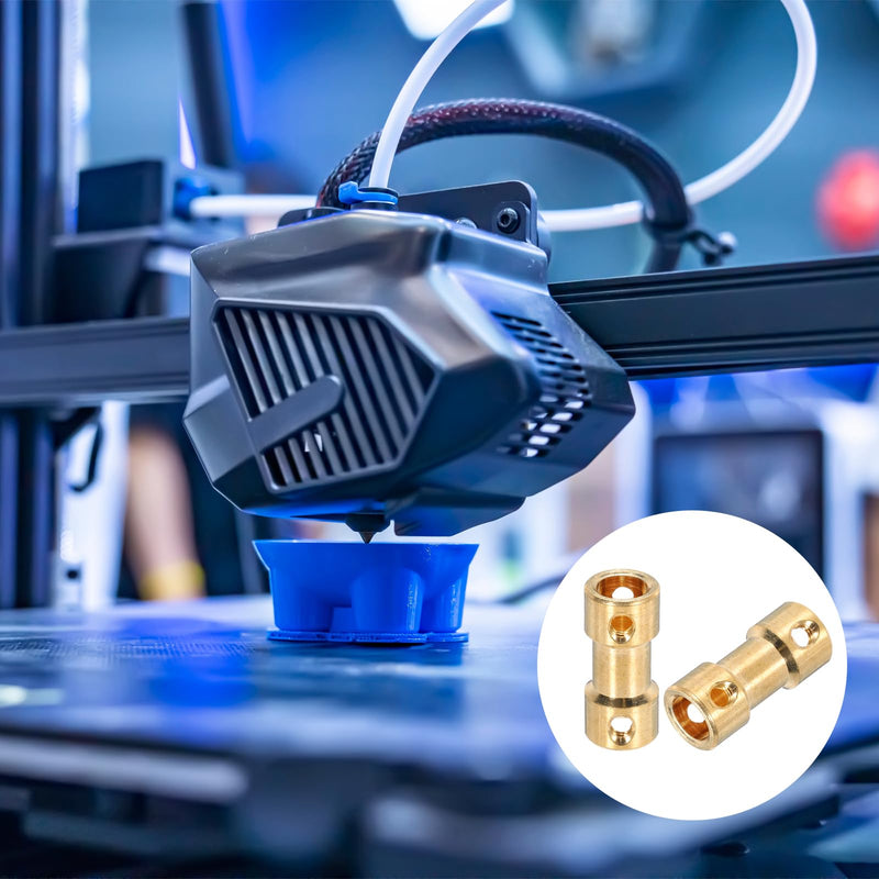 [Australia - AusPower] - MECCANIXITY 6mm to 6mm Bore Rigid Coupling 20mm Length 9mm Dia M3 Brass Shaft Coupler Connector for 3D Printers DIY Car Boat Copper Tone, with 6pcs Coupling, 24pcs Screws, 2pcs Wrench 6 