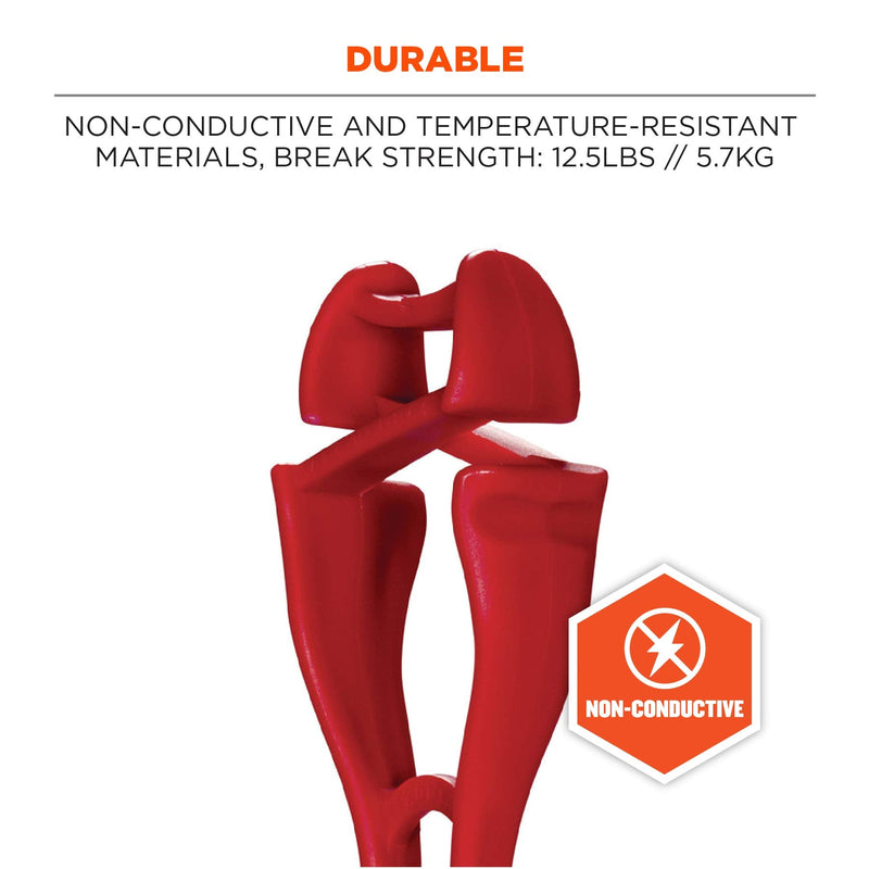 Ergodyne Squids 3420 Swiveling Glove Clip Holder with Dual Clips Red Red - 6-Pack