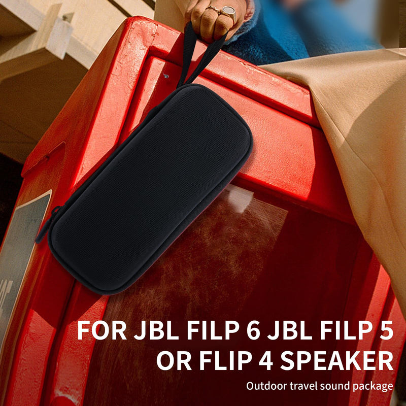[Australia - AusPower] - EVA Hard Case for JBL Flip 6 Flip 5 Waterproof Portable Bluetooth Speaker, Fit for JBL Flip 4 Premium Travel Protecrive Carrying Storage Bag(Black) Black 