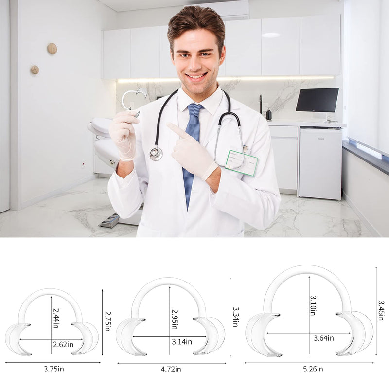 [Australia - AusPower] - 30 Pieces Mouth Opener Dental Retractors with C Shape, Annhua Dental Cheek Retractor for Teeth Whitening, Oral Care and Speak Out Game, 3 Sizes for Kids and Adults - Clear 