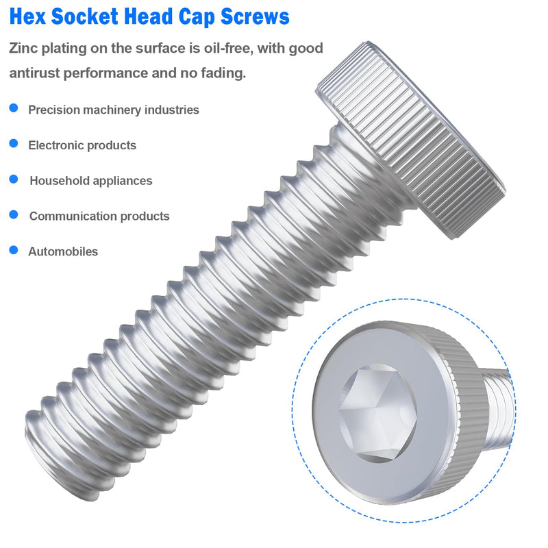 [Australia - AusPower] - mxuteuk M2.5 Screw Assortment Set,M2.5 x 4/6/8/10/12/16/20/25mm Hex Socket Head Cap Screws Bolts Nuts Kit,400PCS 304 Stainless Steel Assorted Screws with Hex Wrench G035-M2.5 Silver 