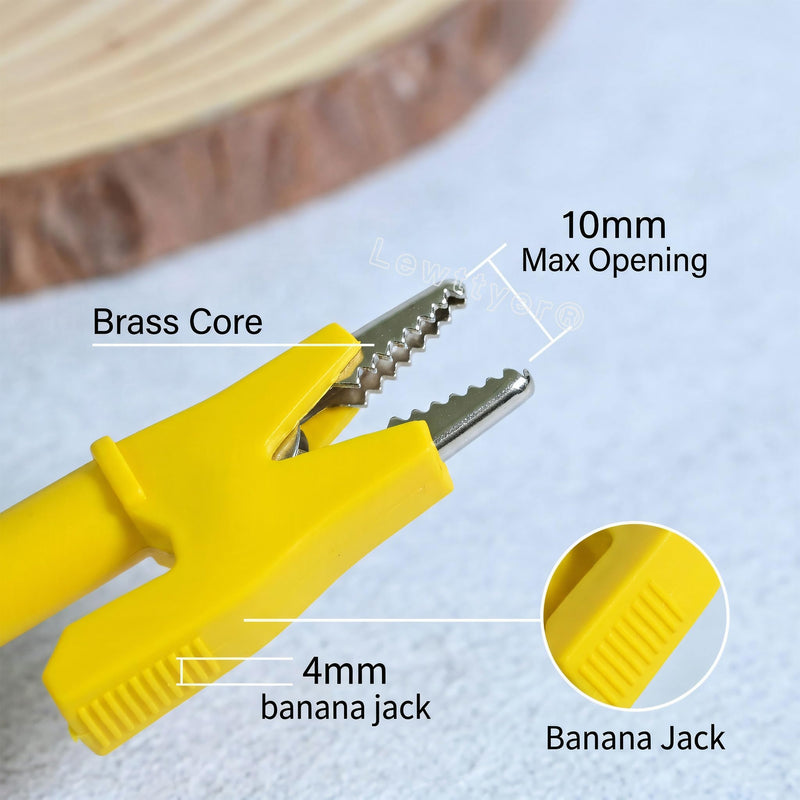 Insulated Alligator Clips Multimeter Alligator Clips With 4Mm Banana Jack | 5 Colors Alligator Clips Small for Electronic Tests DIY Soldering and Car Repair Pack of 10 Lewttyer
