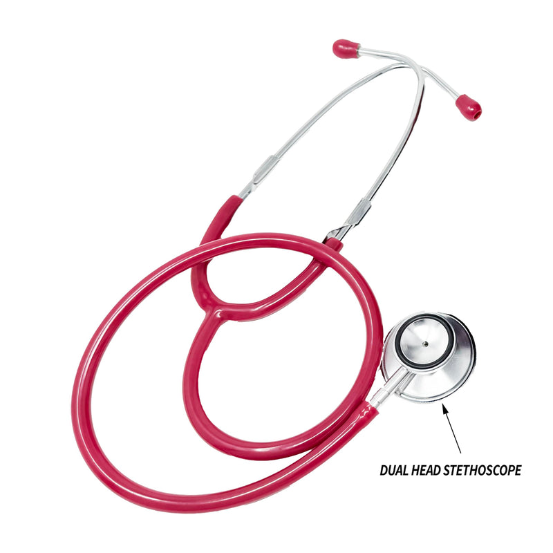 [Australia - AusPower] - EMI # 305 Deluxe Aneroid Sphygmomanometer Blood Pressure Monitor Set with Adult Cuff and Carrying Case and Includes Basic Stethoscope (Burgundy with Dual Head Stethoscope) Burgundy With Dual Head Stethoscope 