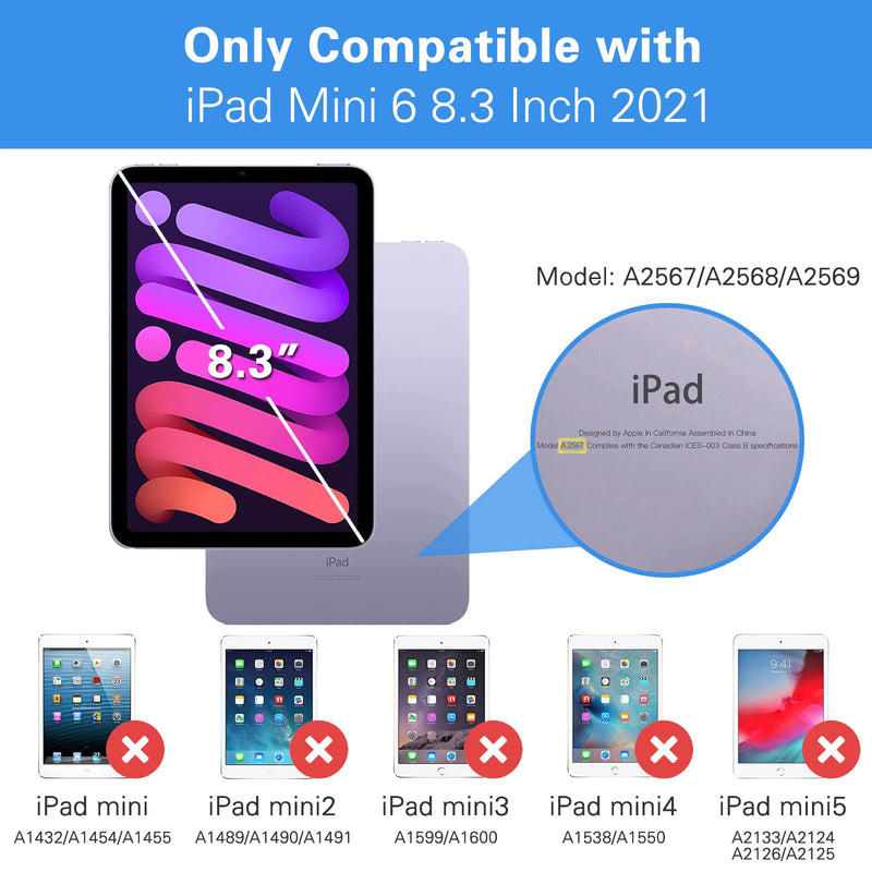[Australia - AusPower] - 2 Pack Screen Protector for iPad Mini 6 8.3" 2021, Tempered Glass Film Guard for iPad Mini 6th A2567 A2568 A2570 -Clear 2 Pack 