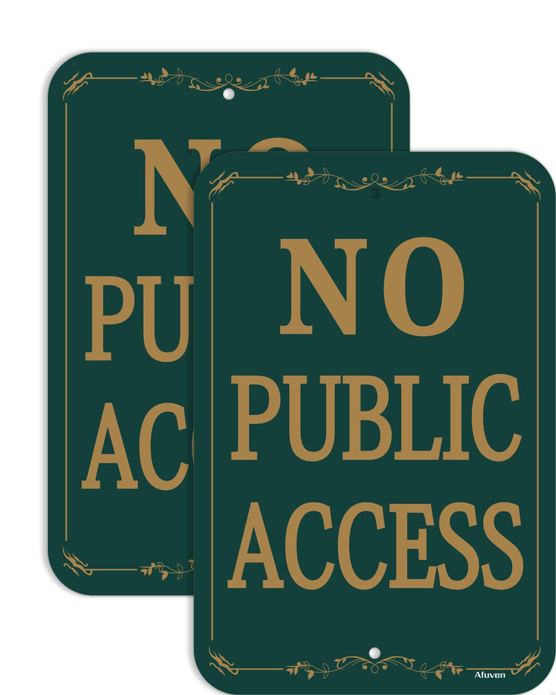 2 Pack No Public Access Signs No Entry Is Allowed Without Permission Signs 18x12 inches Metal Reflective Rust Aluminum UV Protected Waterproof Sturdy Easy Mounting