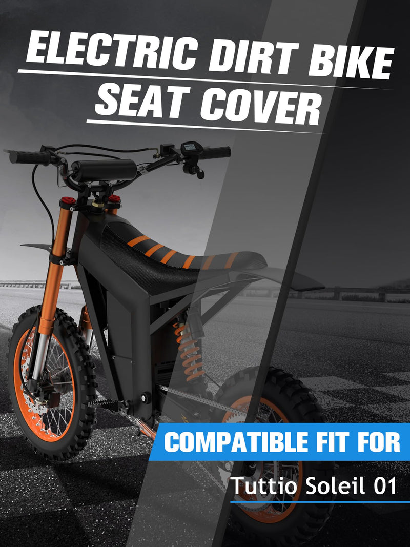 Non-Slip Seat Cover for Compatible Fit for Tuttio Tutti Tutto Soleil 01, Electric Dirt Bike Soft Seat Cover Orange