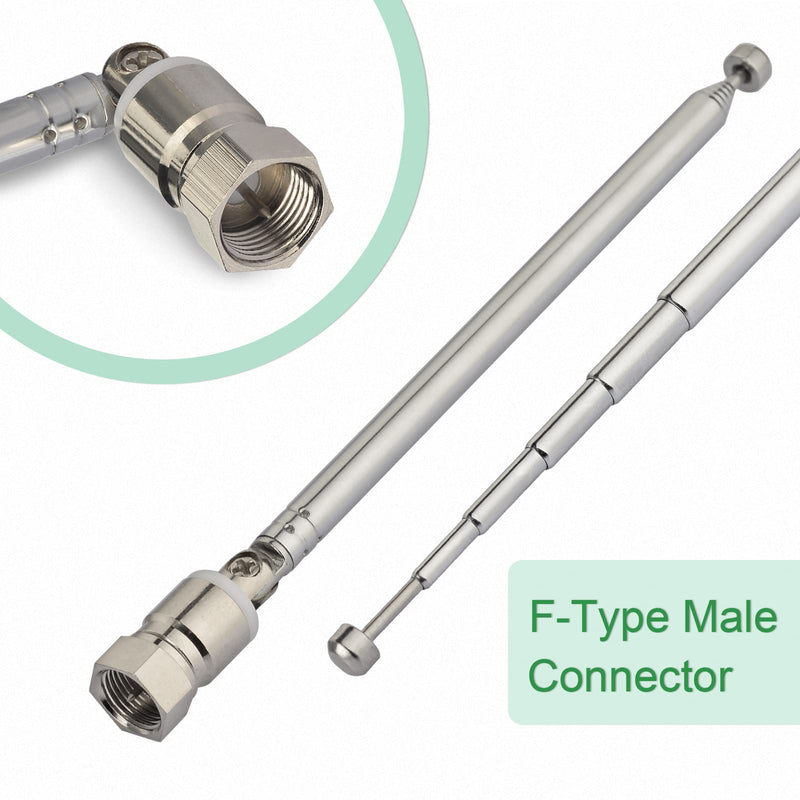 [Australia - AusPower] - Superbat FM Telescopic Antenna Kit 75 Unbal F Type Connector DAB Radio Replacement Antenna for TV AM FM Radio Stereo Receiver Bose Wave Radio etc. 