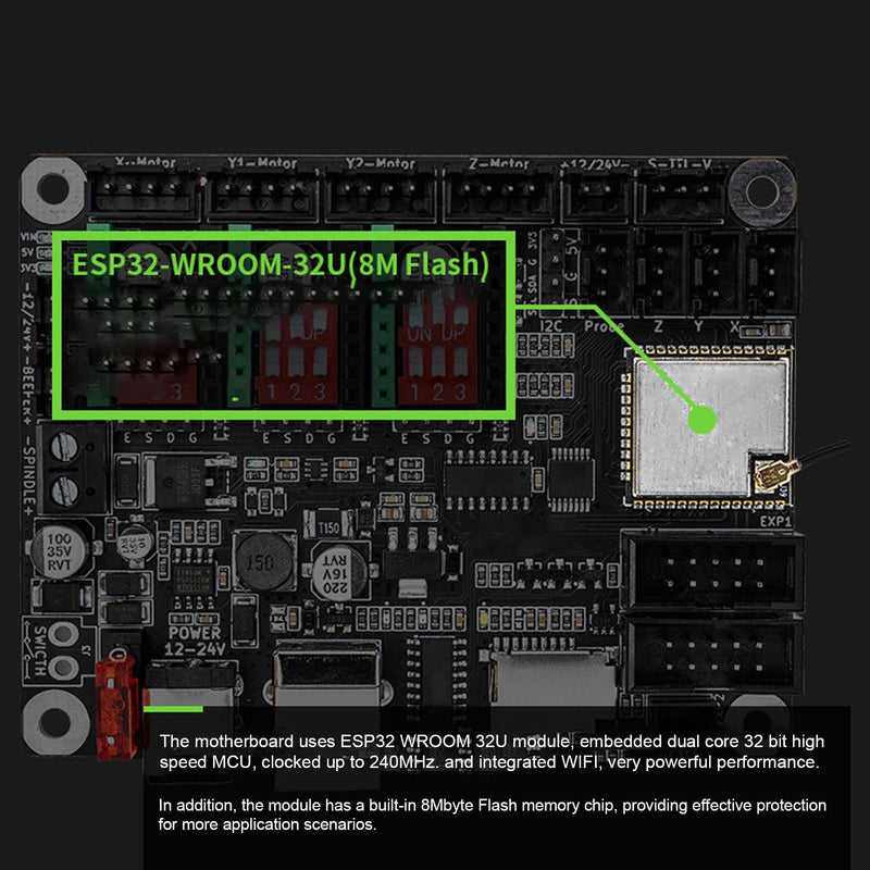 3D Printer Control Board DLC32 V2.1 32 Bit Control Board with WiFi 2.4 Inch TS24 R V2.1 Laser Engraving Machine Main Board