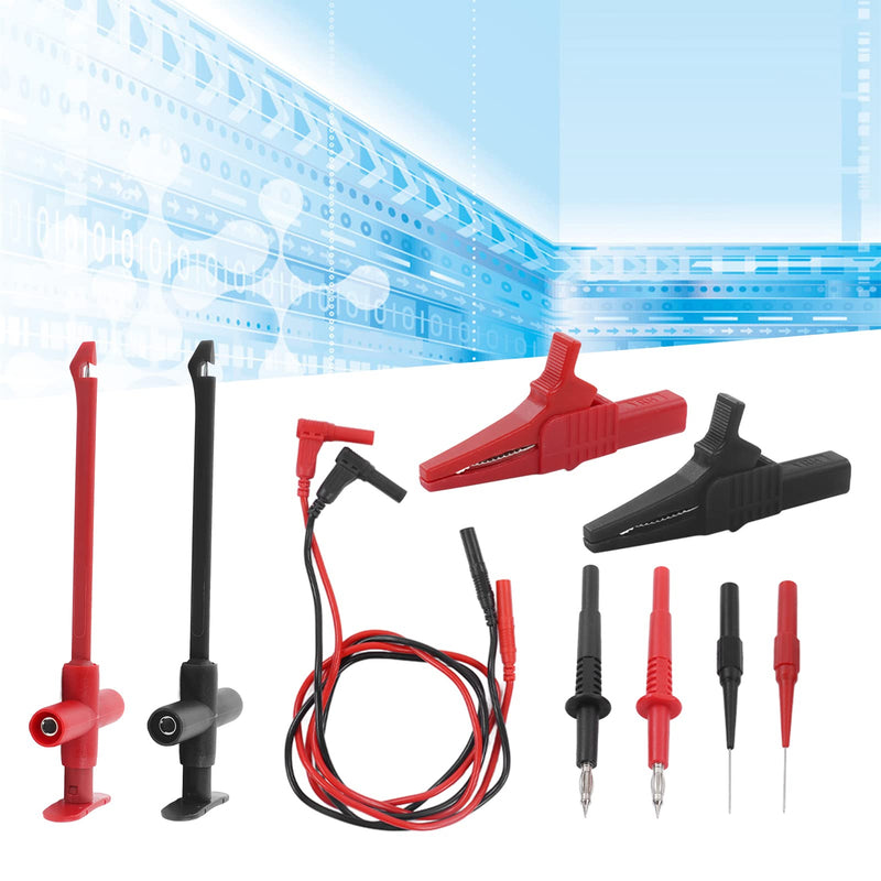 [Australia - AusPower] - Multimeter Test Leads Kit, Non Break Crocodile Clip Double Insulation Banana Plug Probe for Electronic Repair for Automotive Diagnostics,Testing and Repairs,19A 