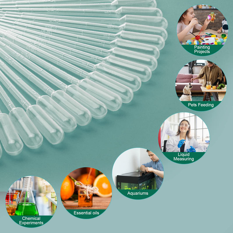 [Australia - AusPower] - moveland 120PCS 1ML Premium Disposable Plastic Transfer Pipettes, Clear Graduated Eye Dropper for Essential Oils, Home Use, Science Class, Lab Experiments, DIY Art 