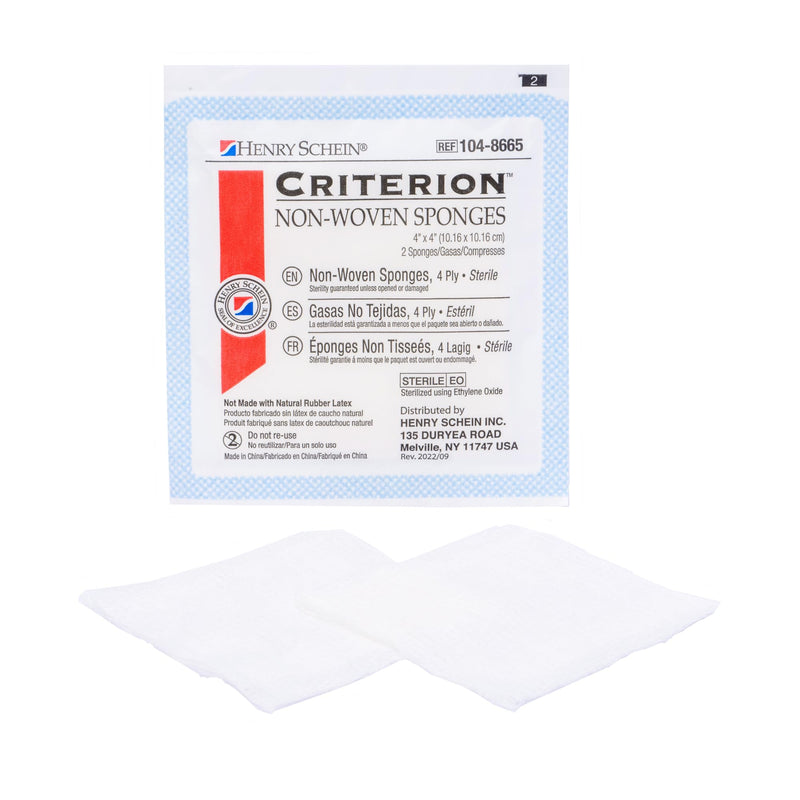 [Australia - AusPower] - Criterion 4x4 Non-Woven Sponge- Rayon/Polyester Blend, 4-Ply, Sterile- 50/PK 50 Count (Pack of 1) 
