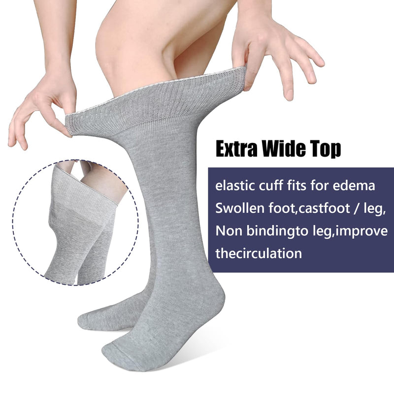 [Australia - AusPower] - Walking Boot Socks Replacement Sock Liner for Orthopedic Walking Boots Walker Brace for Men Women, Seamless Breathable Medical Tube Cast Boot Surgical Leg Cover, 5 Pairs Gray One Size 